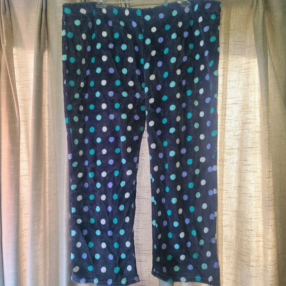 So Authentic American Heritage Polk Dot Fleece Pajama Pants, Plus Size 3XL - Picture 1 of 4